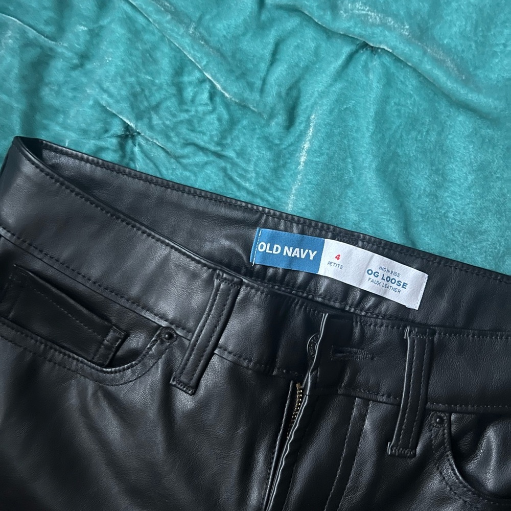 Old navy og loose leather pants size 4 NWOT